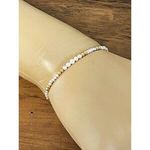 Vintage K18 Solid Gold Baroque Seed Pearl Bracelet Minimalist Delicate Small